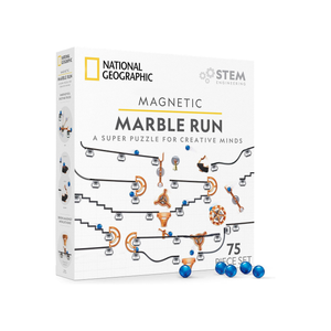 National Geographic magnetic marble run set packaging on a white background