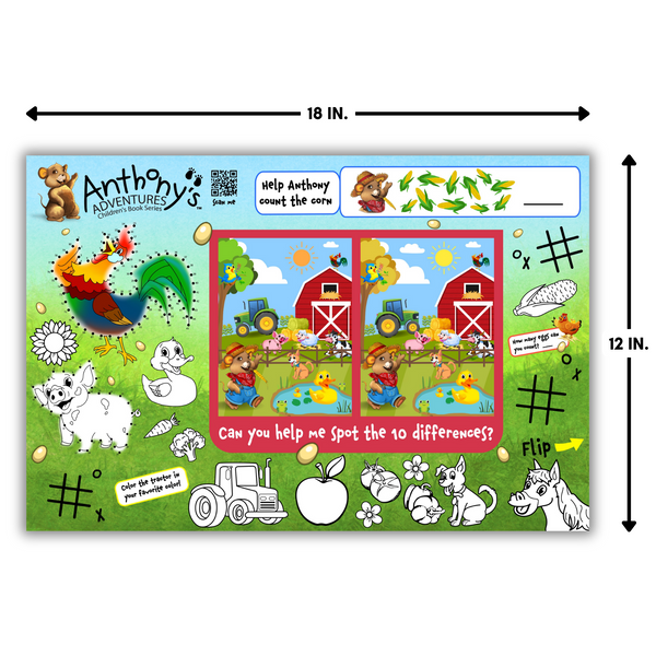 Anthony's Mealtime Fun Activity Placemats