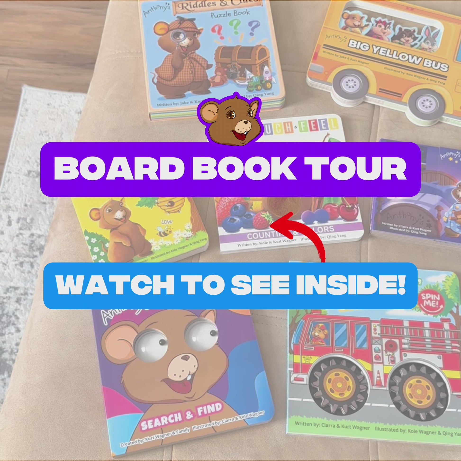 Video demo of all 7 Anthony's Adventures interactive board books.
